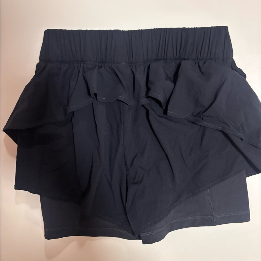 Women's Black Ruffle Skort Shorts
